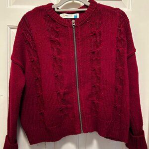 Red Sparrow (Anthropologie) Zip Up Sweater